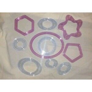 Lot of 10 Creative Memories Custom Cutting System Templates Circle Oval Star Etc